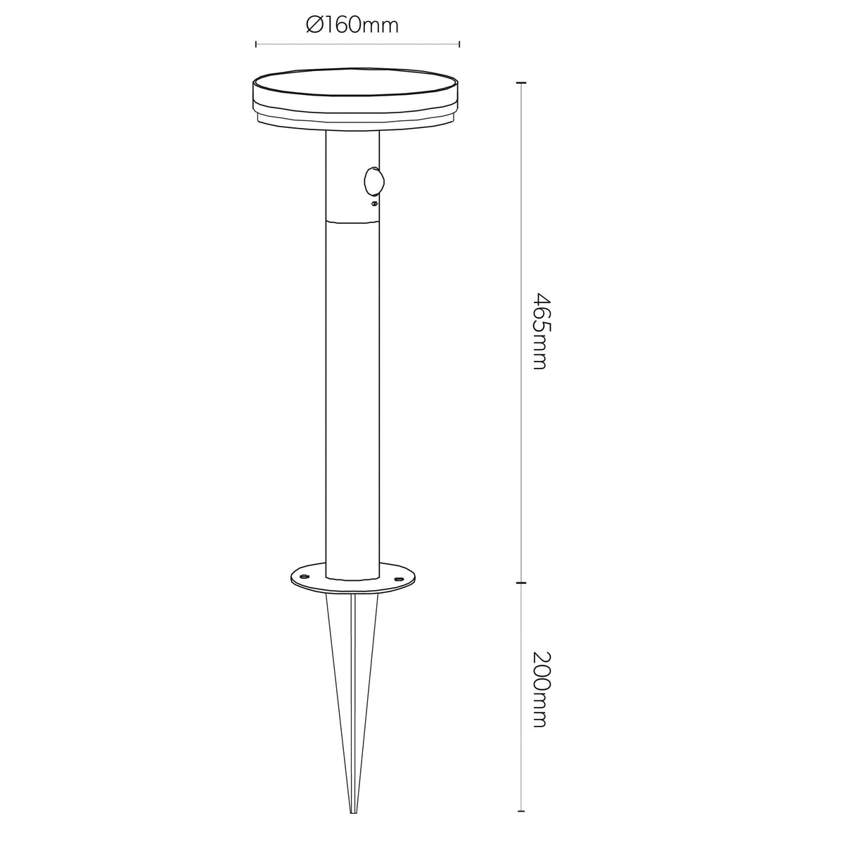 4lite Antheia Solar Ip54 Die-Cast Aluminium LED Outdoor Bollard Light with Built in Pir Motion Sensor – view 7