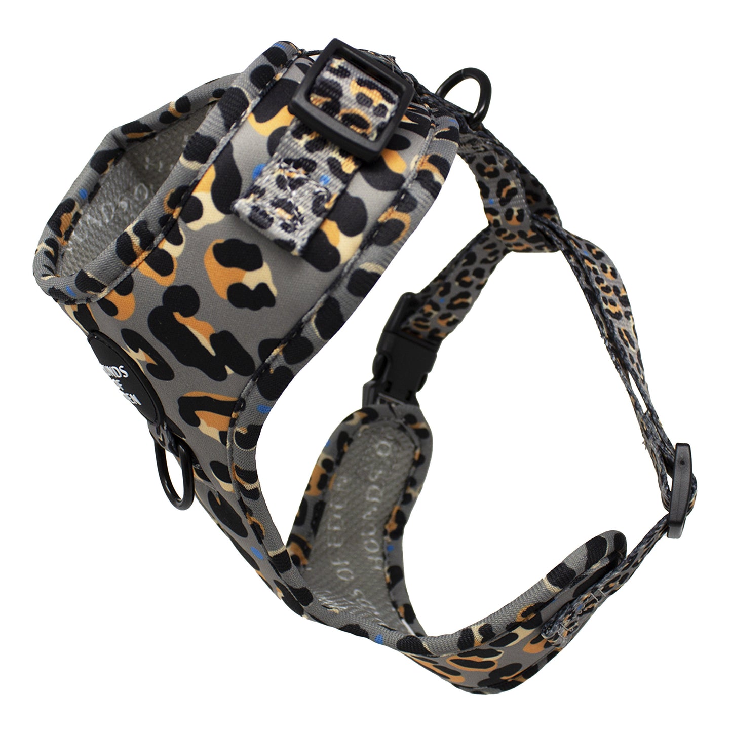 Steel Leopard Khaki/Grey Dog Harness, Collar & Lead