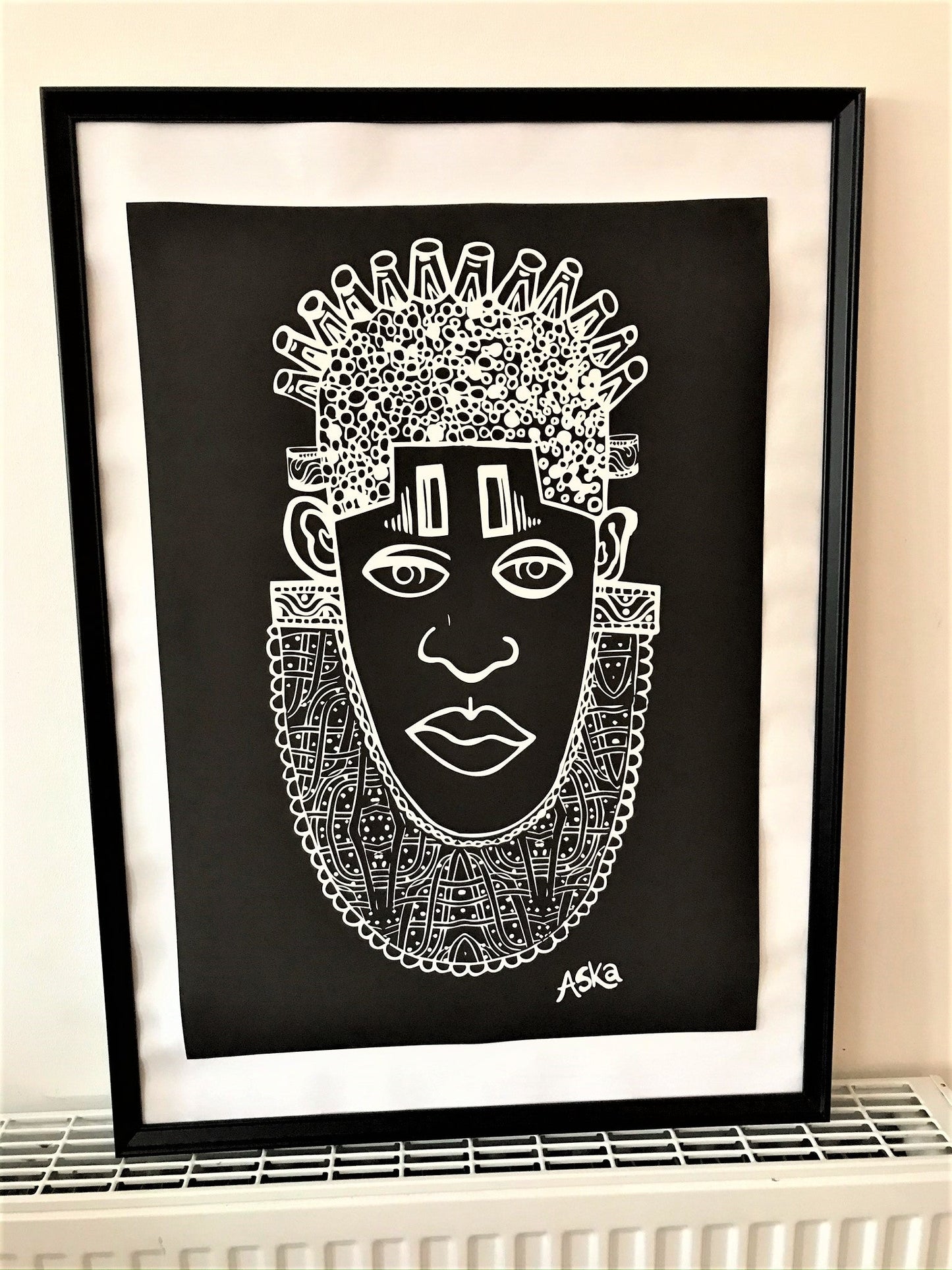 IDIA Ancient African Inspired A2 Giclée Art Print in Black
