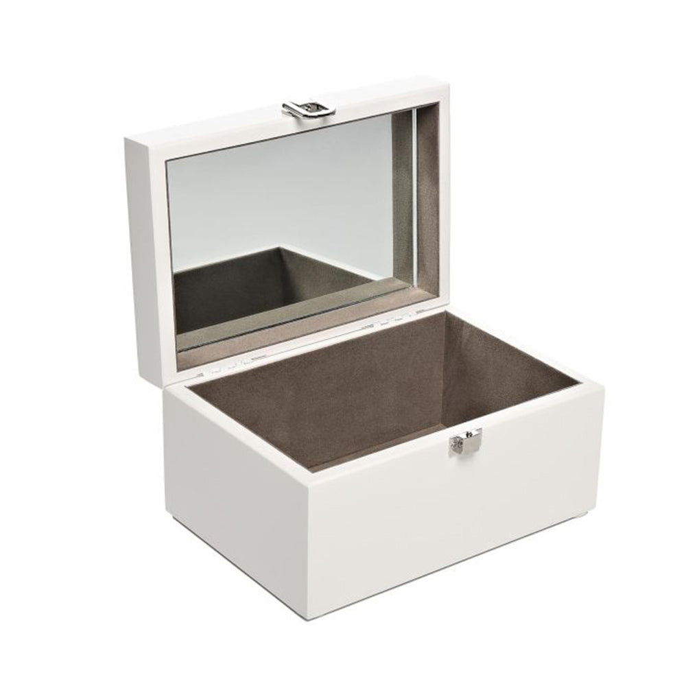 Personalised Contemporary White Mirrored Jewellery Box