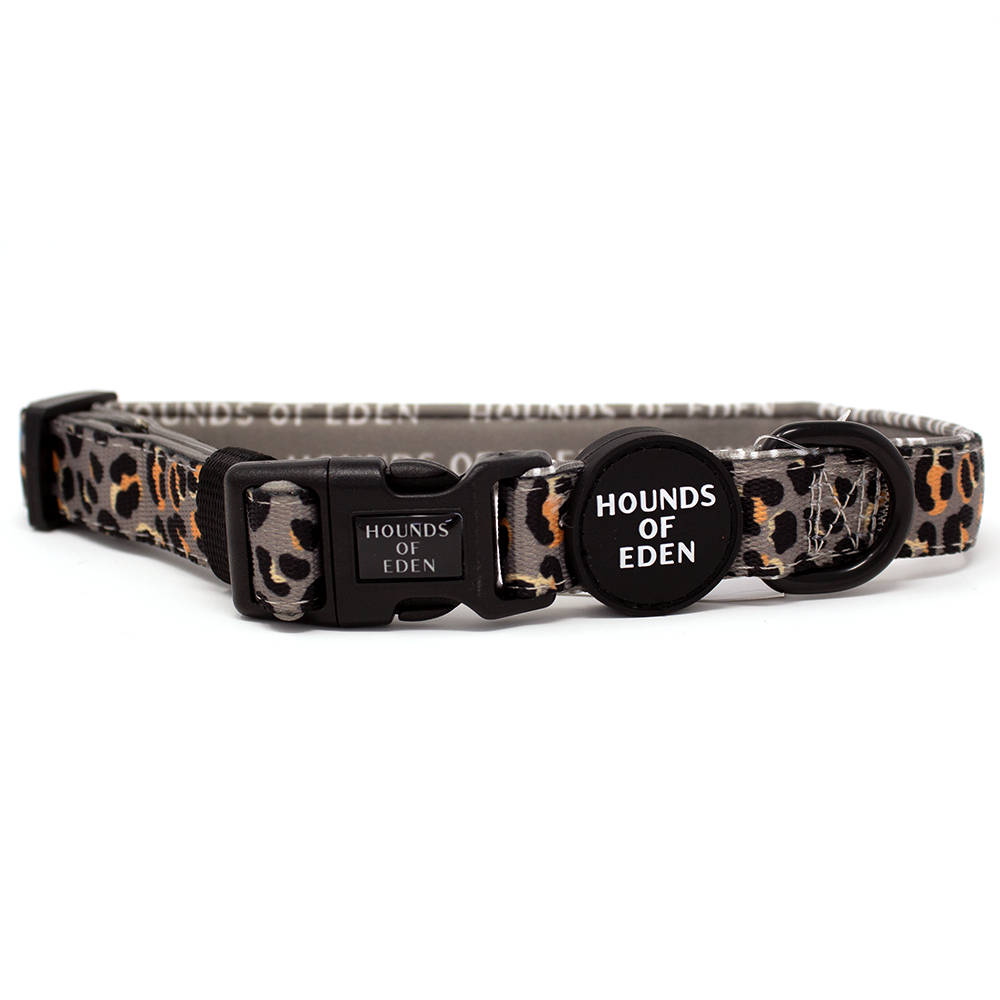 Steel Leopard Khaki/Grey Dog Harness, Collar & Lead