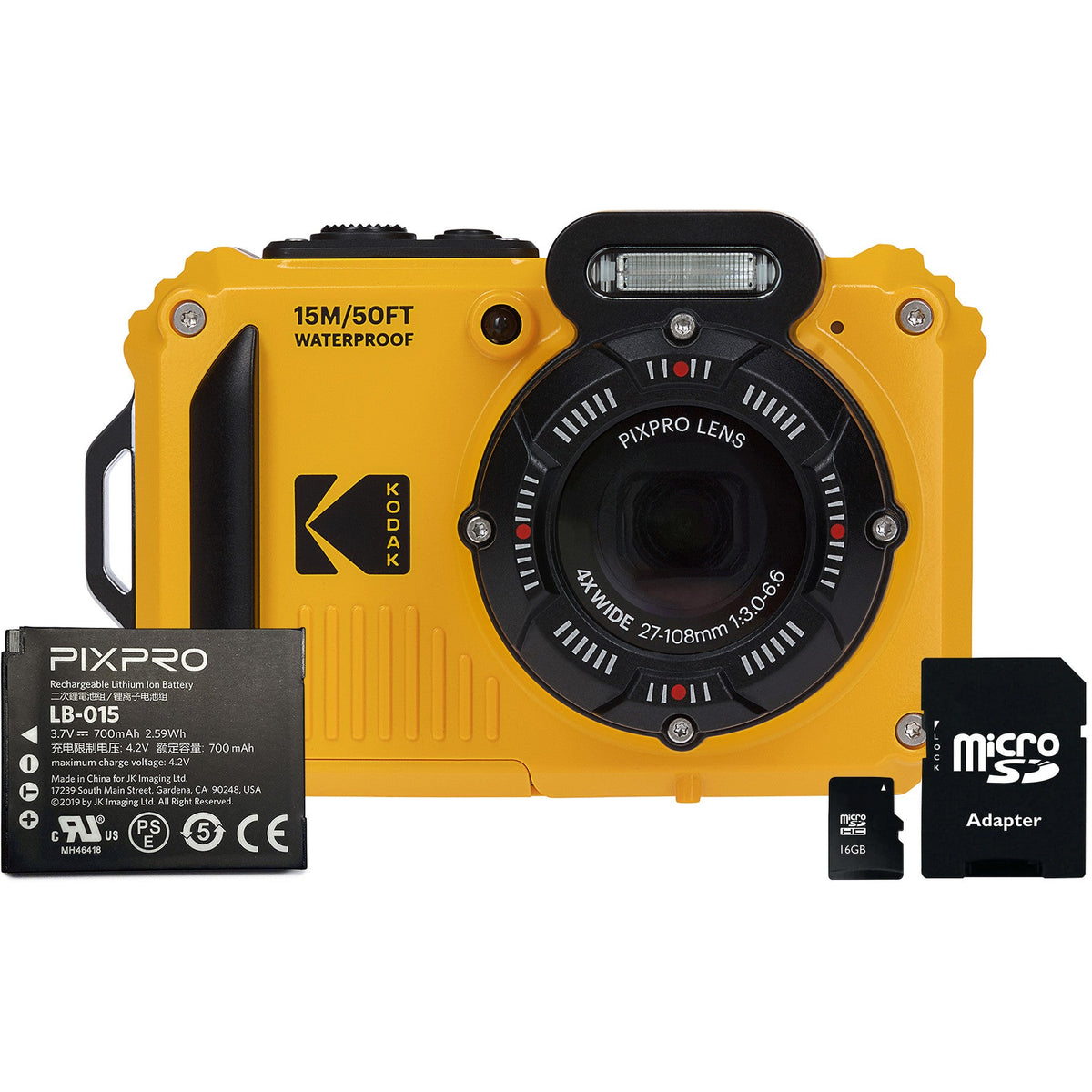 Kodak Pixpro Wpz2 16Mp 4x Zoom Tough Compact Camera - Yellow – view 9
