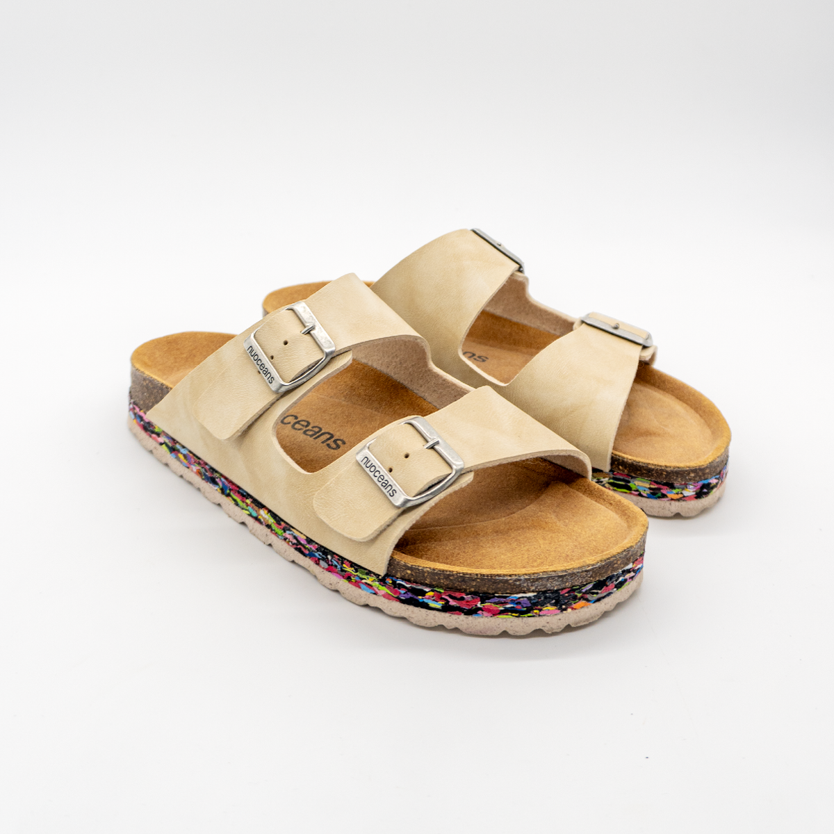 Pebble Recycled Vegan Leather Sandal - Beige – view 3