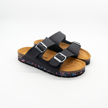Onyx Recycled Vegan Leather Sandal - Black – view 3