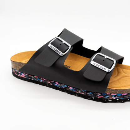 Onyx Recycled Vegan Leather Sandal - Black – view 4