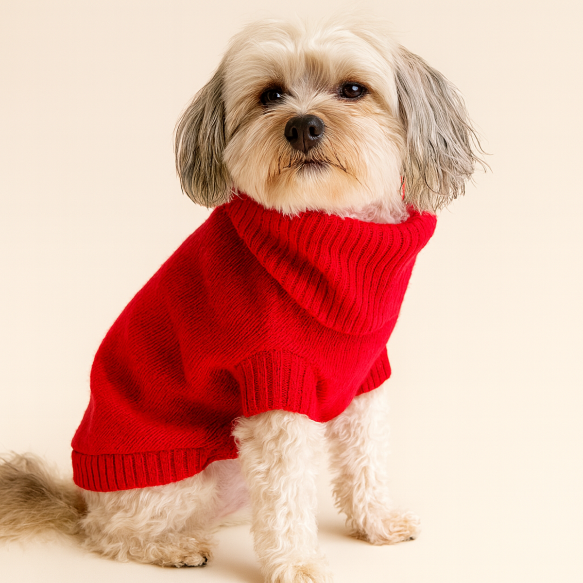 Cherry Red British Wool Jumper – view 2
