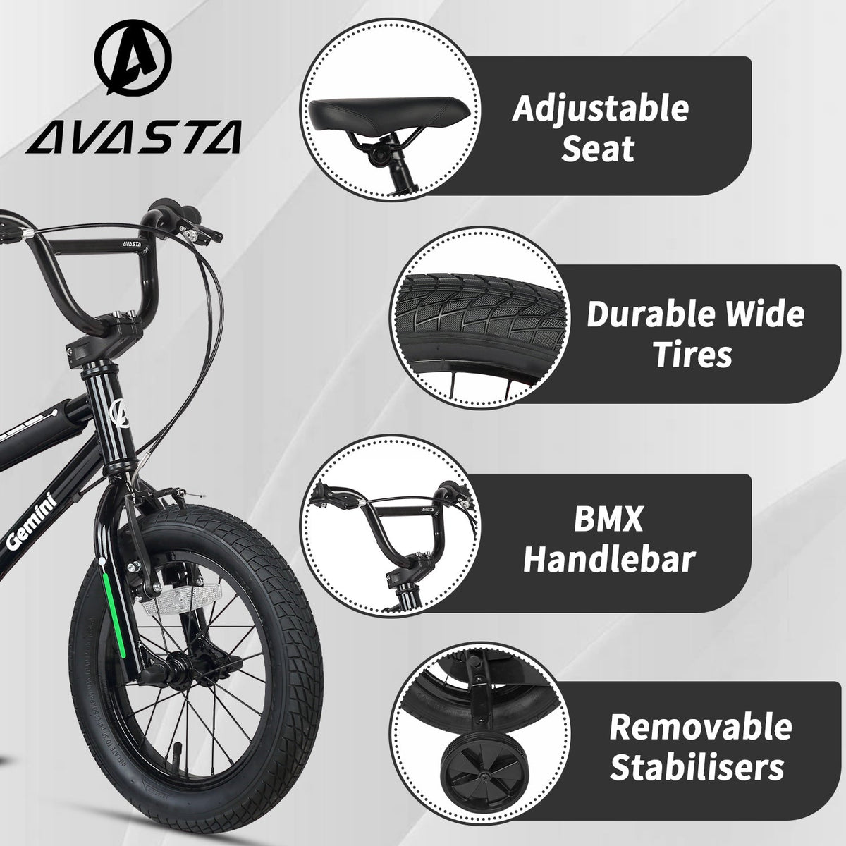 Glerc 14" Bmx Style Kids Bike for 3 - 5 Years Old Kids - Gemini – view 4