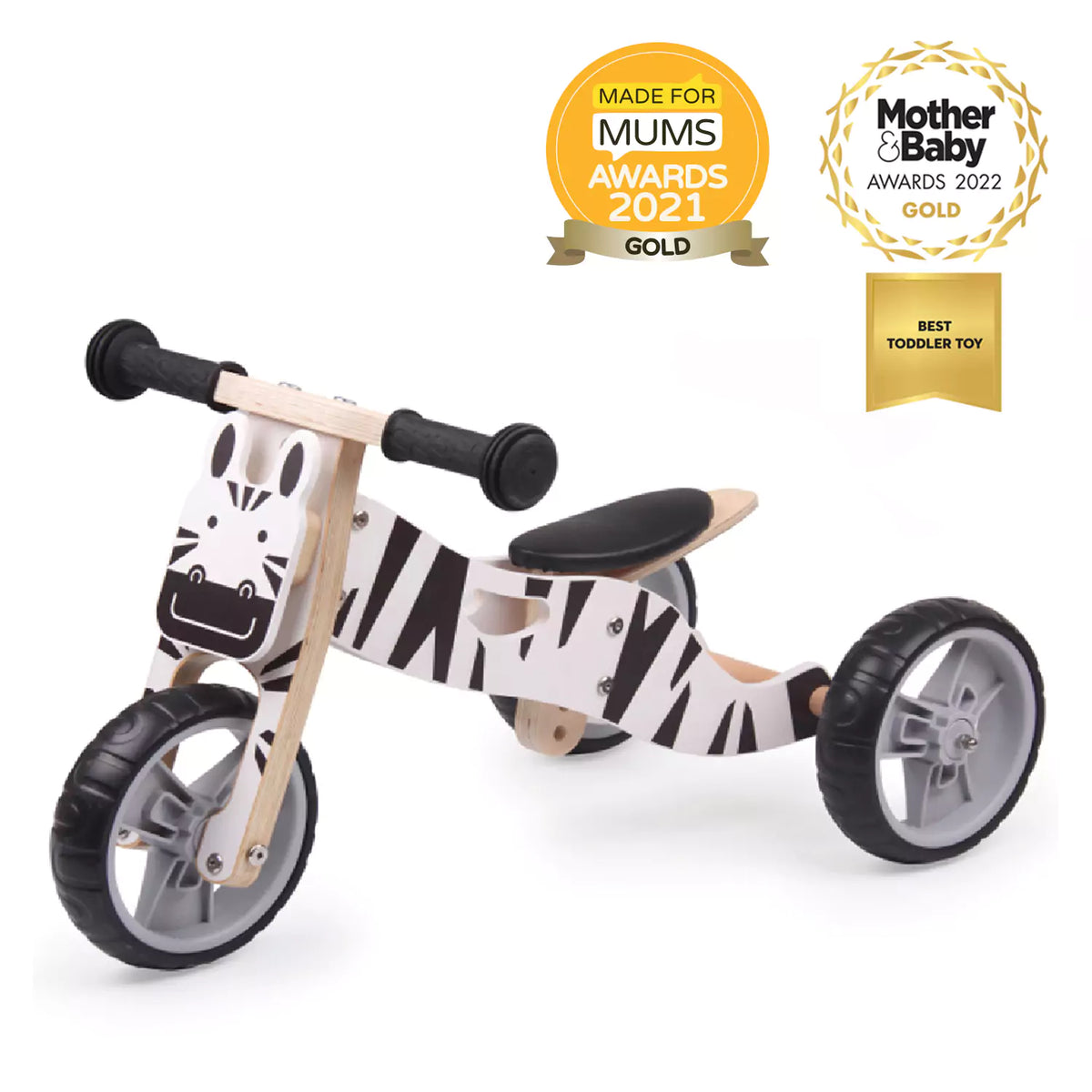 2-in-1 Wooden Balance Bike & Trike for Kids – view 2