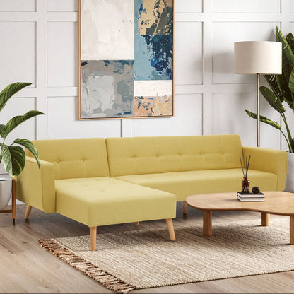 Olive Linen Corner Sofa Bed, Hansa Hagen
