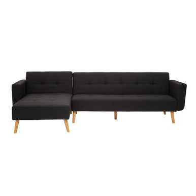 Black Linen Corner Sofa Bed, Hansa Hagen