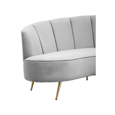 3 Seater Grey Velvet Sofa, Hasna