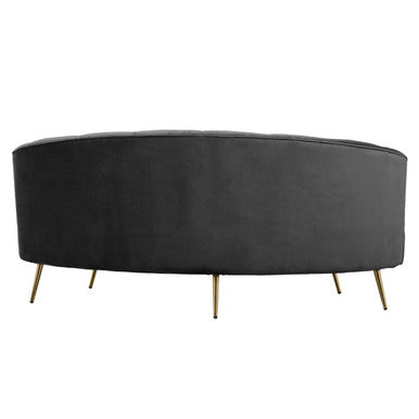 3 Seater Black Velvet Sofa, Hasna