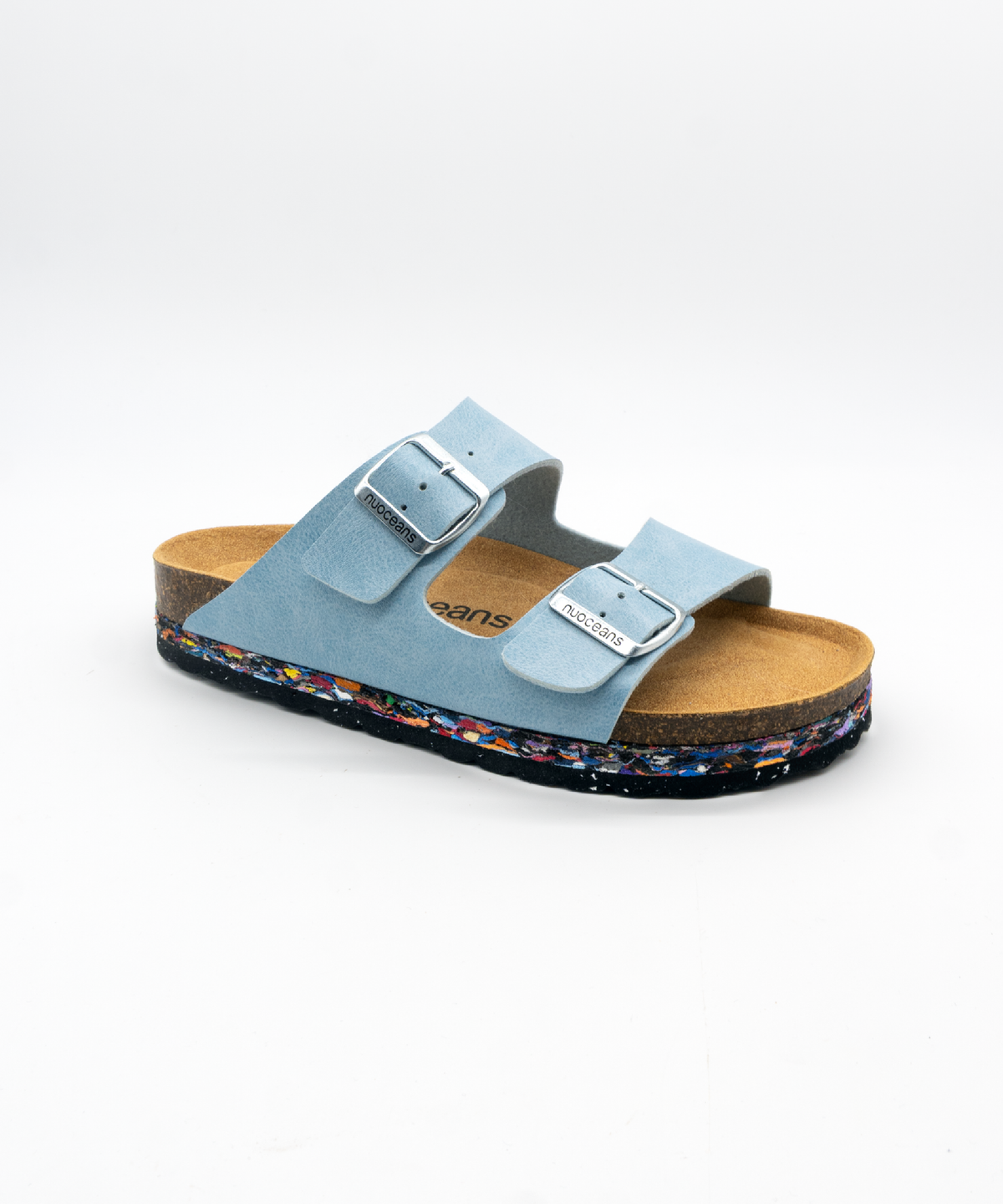 Skye Recycled Vegan Leather Sandal - Light Blue – view 5