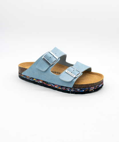 Skye Recycled Vegan Leather Sandal - Light Blue – view 5