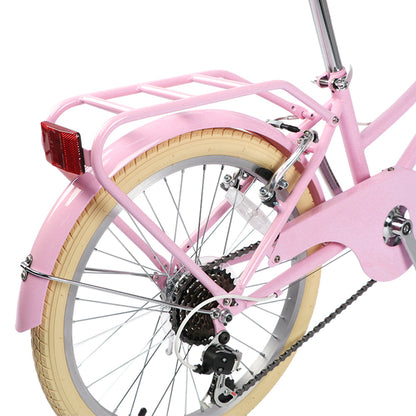 Glerc 24 Inch Beach Cruiser Hybrid Kids Bike (with Rear Rack) - Missy