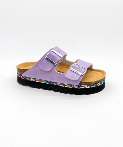 Lila Recycled Vegan Leather Platform Sandal - Lilac – view 3