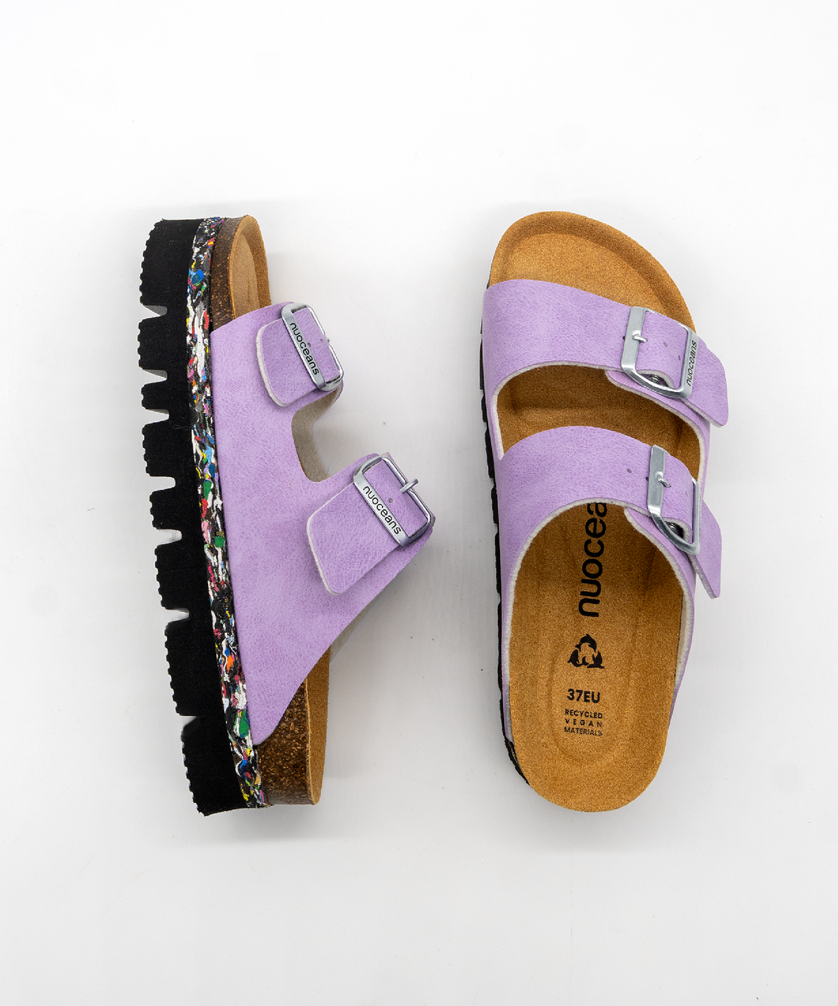 Lila Recycled Vegan Leather Platform Sandal - Lilac – view 2