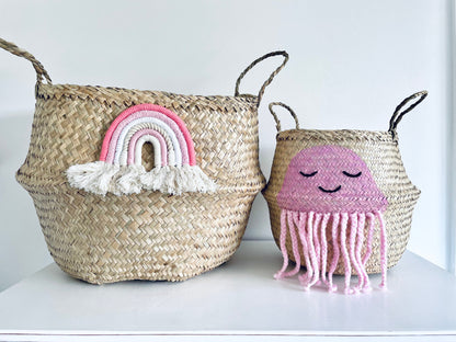 Pastel macrame rainbow basket - Extra Large – view 3