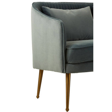 2 Seater Dusky Blue Velvet Sofa, Hendricks