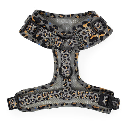 Steel Leopard Khaki/Grey Dog Harness, Collar & Lead