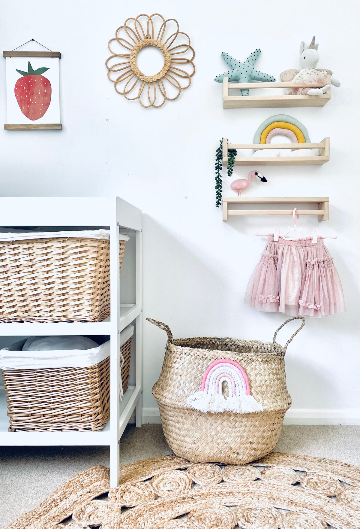 Pastel macrame rainbow basket - Extra Large – view 2