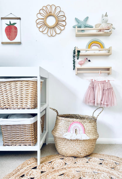 Pastel macrame rainbow basket - Extra Large – view 2