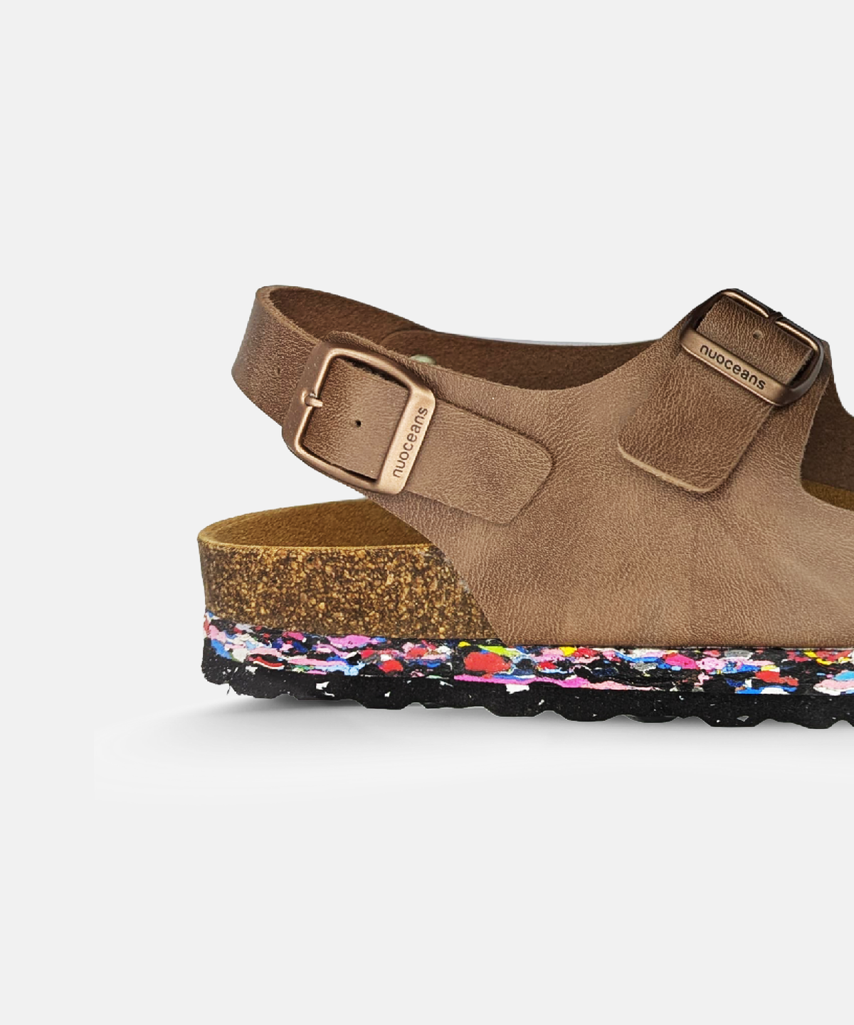 Hazel Recycled Vegan Leather Backstrap Sandal - Brown – view 3