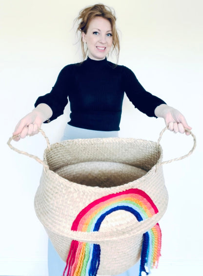 Vivid tassel rainbow basket - Extra Large – view 3