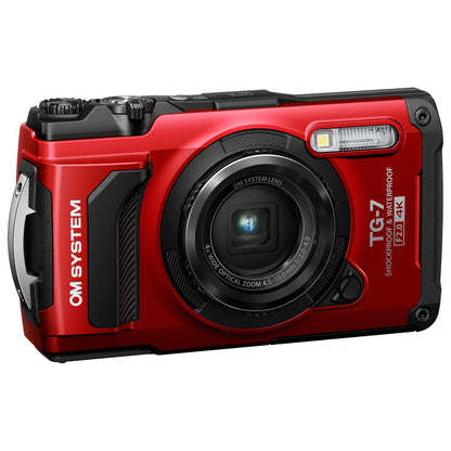 Om System Tg-7 12Mp 4x Zoom Tough Compact Camera - Red & Black – view 3