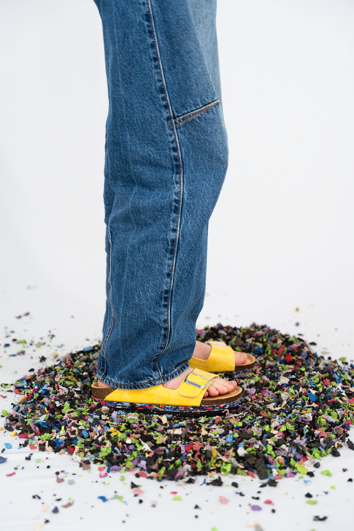 Yuzu Recycled Vegan Leather Sandal - Yellow – view 5