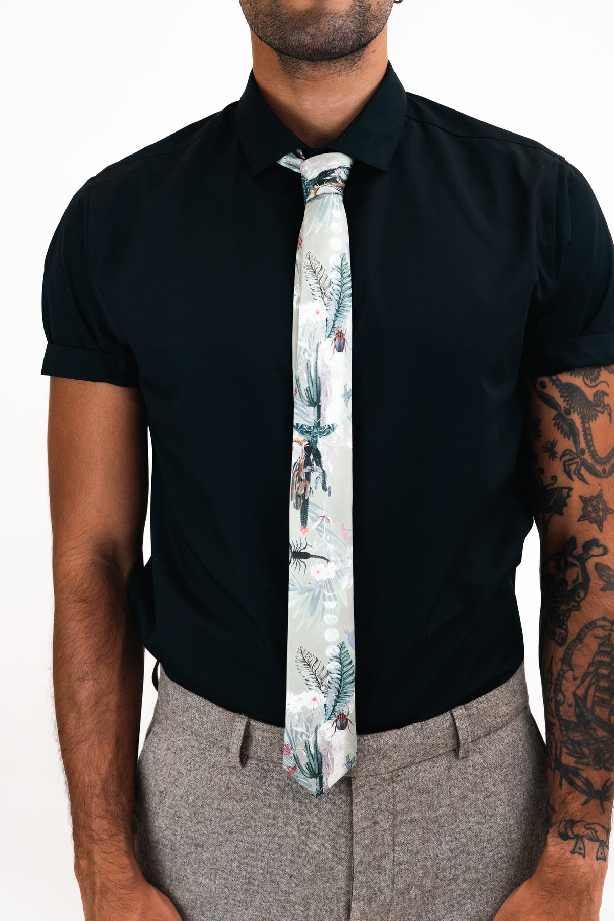 Sage Green Silk Tie, 'Mirage' Men's Luxury Tie in Sage Green – view 6