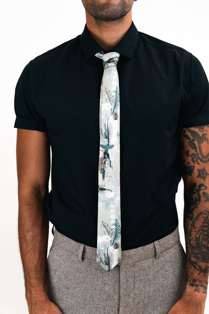 Sage Green Silk Tie, 'Mirage' Men's Luxury Tie in Sage Green – view 6