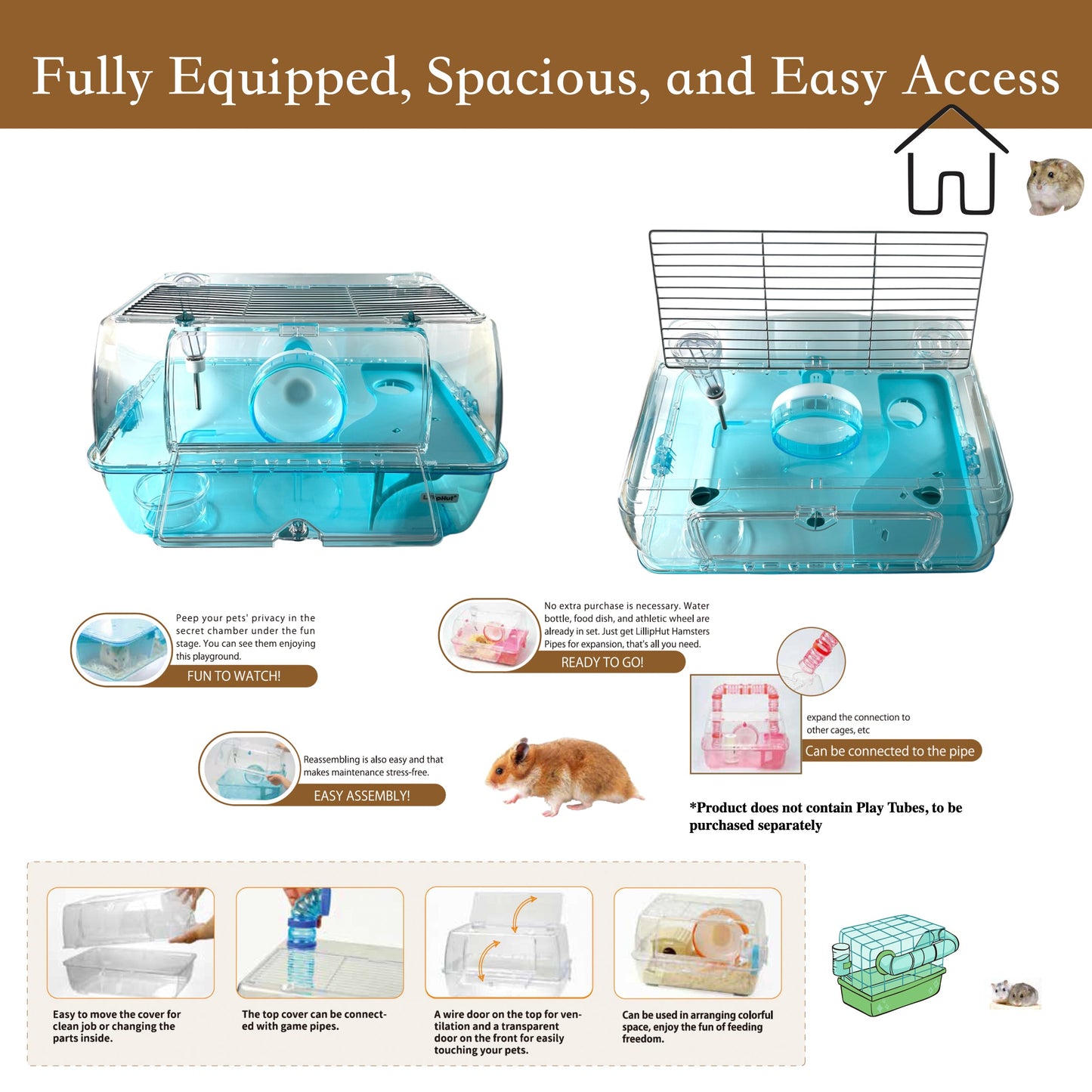 LillipHut Hamster Cage Roomy