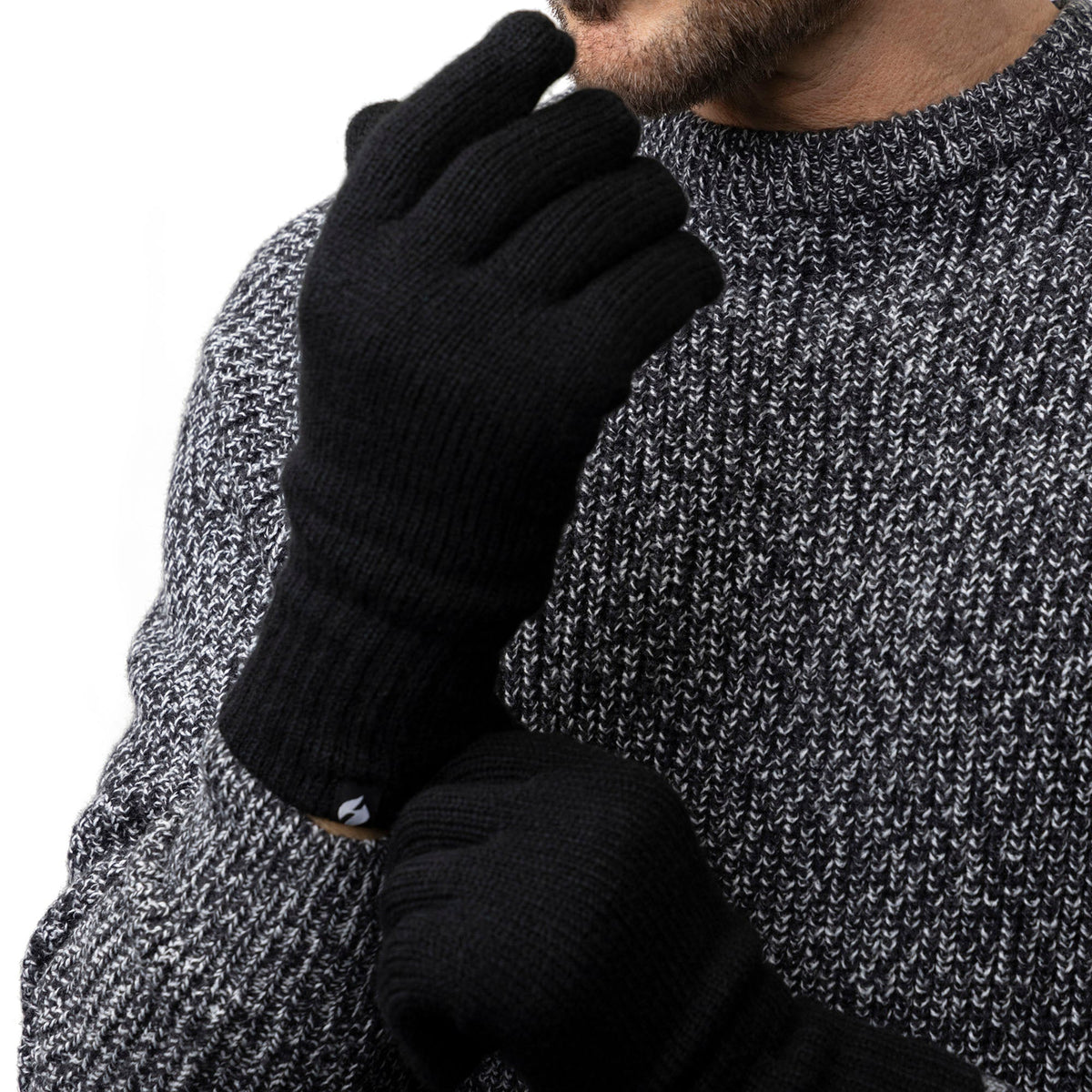 Mens Knitted Beanie Hat Scarf Gloves Set for Cold Weather – view 4