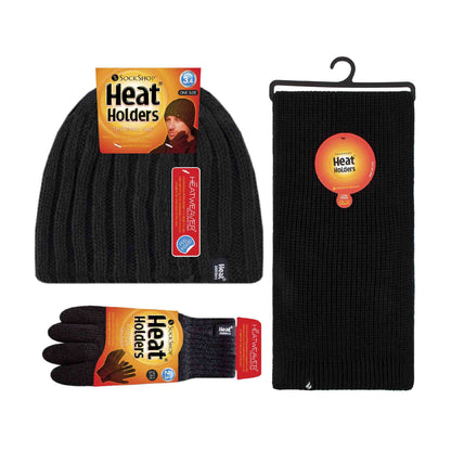 Mens Knitted Beanie Hat Scarf Gloves Set for Cold Weather – view 2