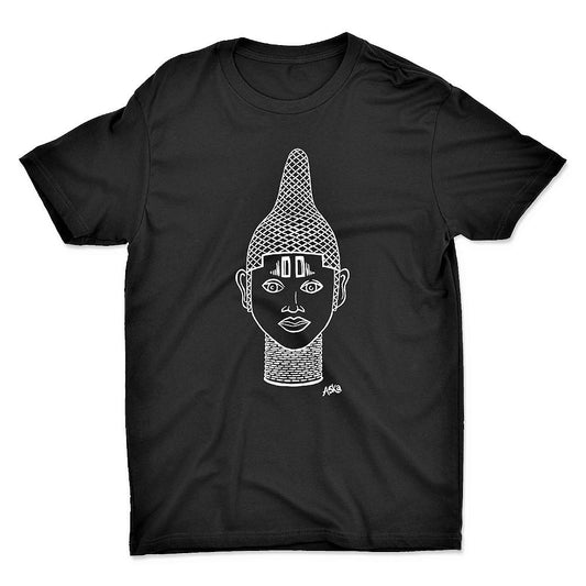 IYOBA ART EARTH POSITIVE TEE- WHITE ON BLACK