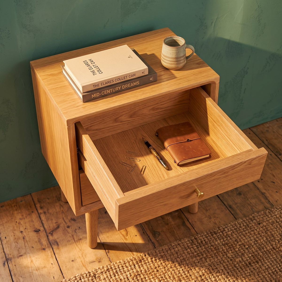 Wright Oak Bedside Table – view 5