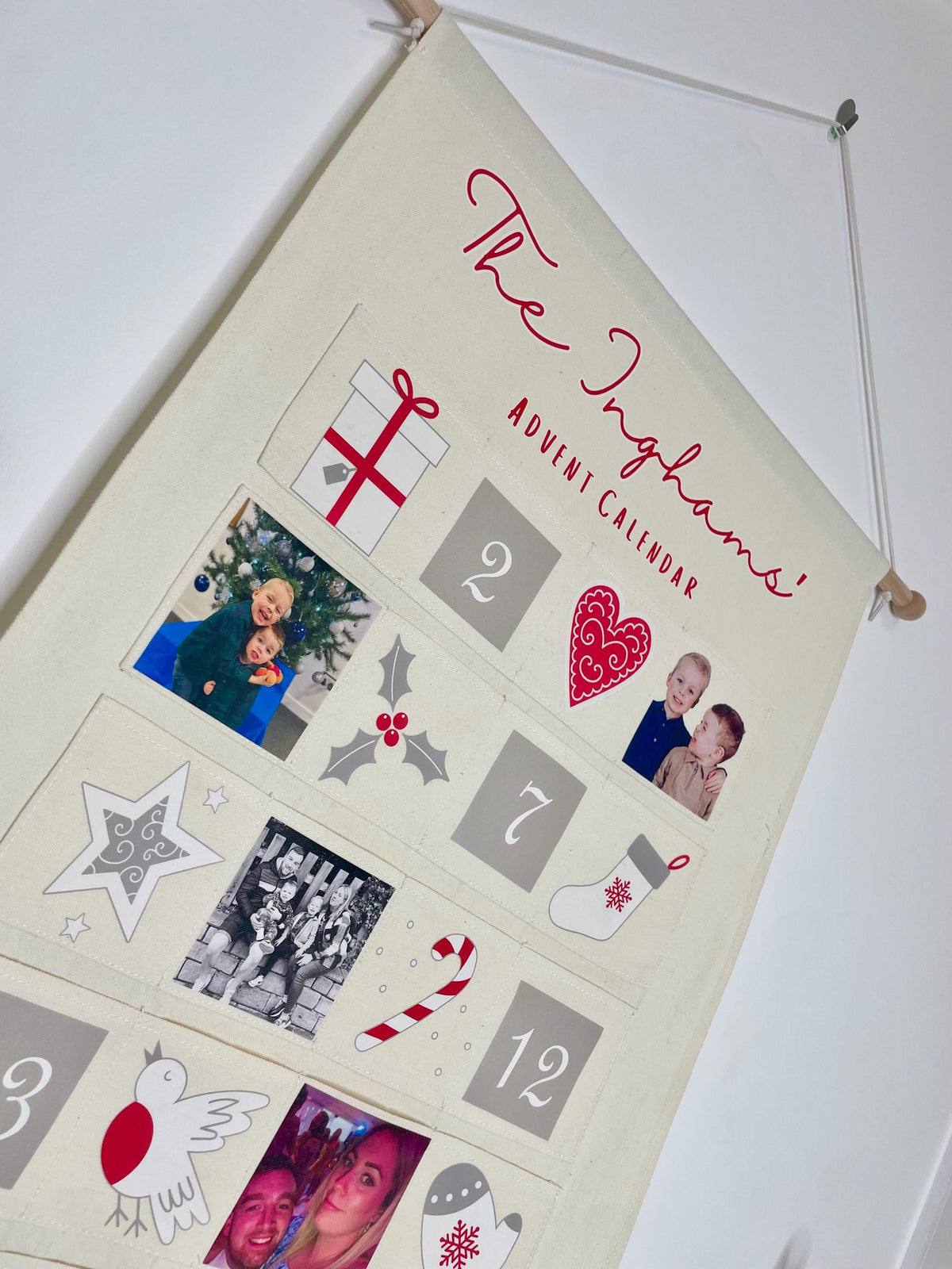Personalised family advent calendar with family photos – view 5