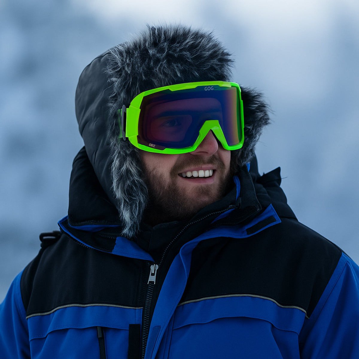 Griz UV400 Ski Snowboard Goggles with Anti-Fog Mirror Hydrophobic Double Lens – view 3