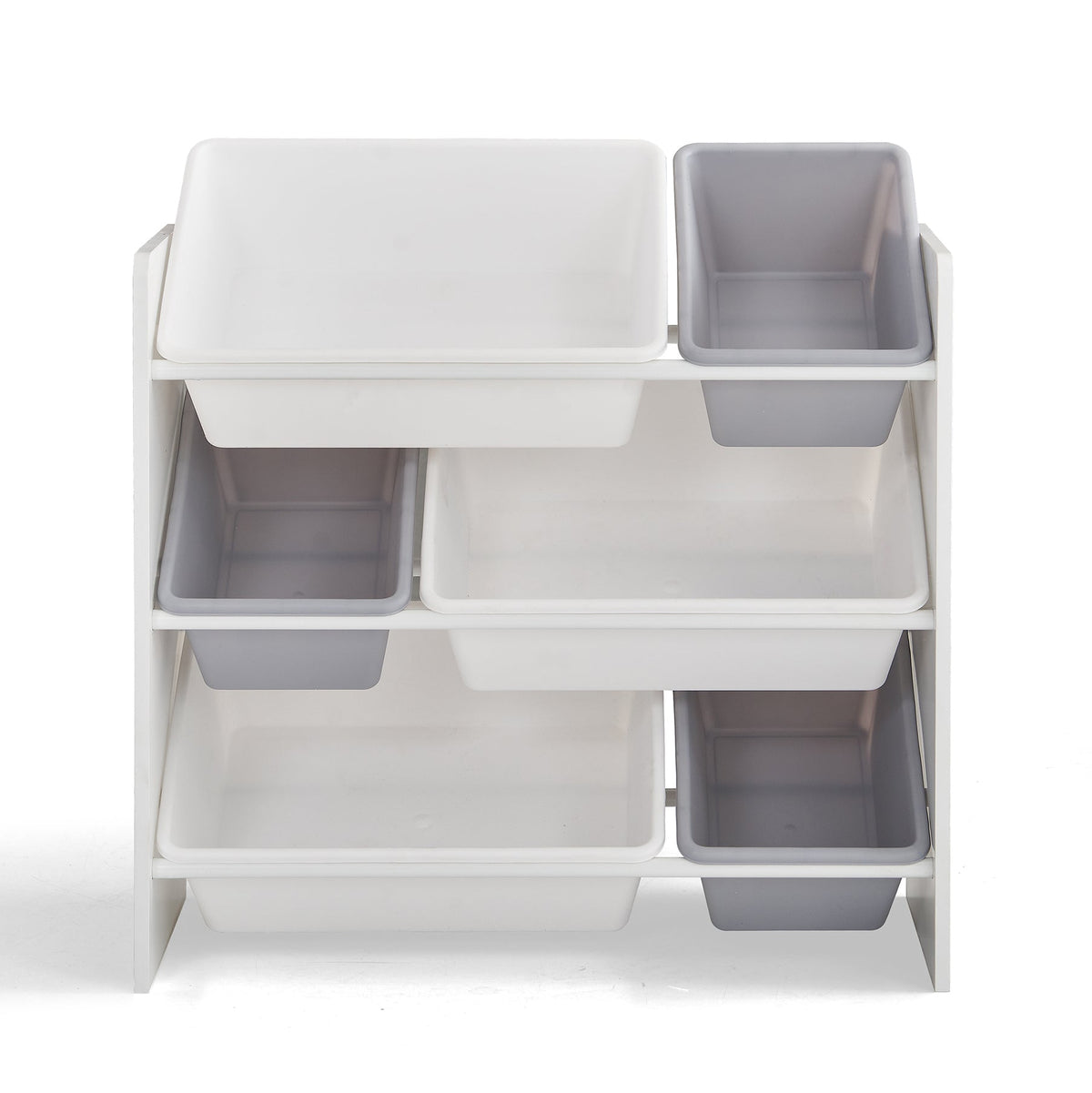 Kids Toy Storage Shelf with 3 Shelves & 6 Storage Boxes - White – view 5