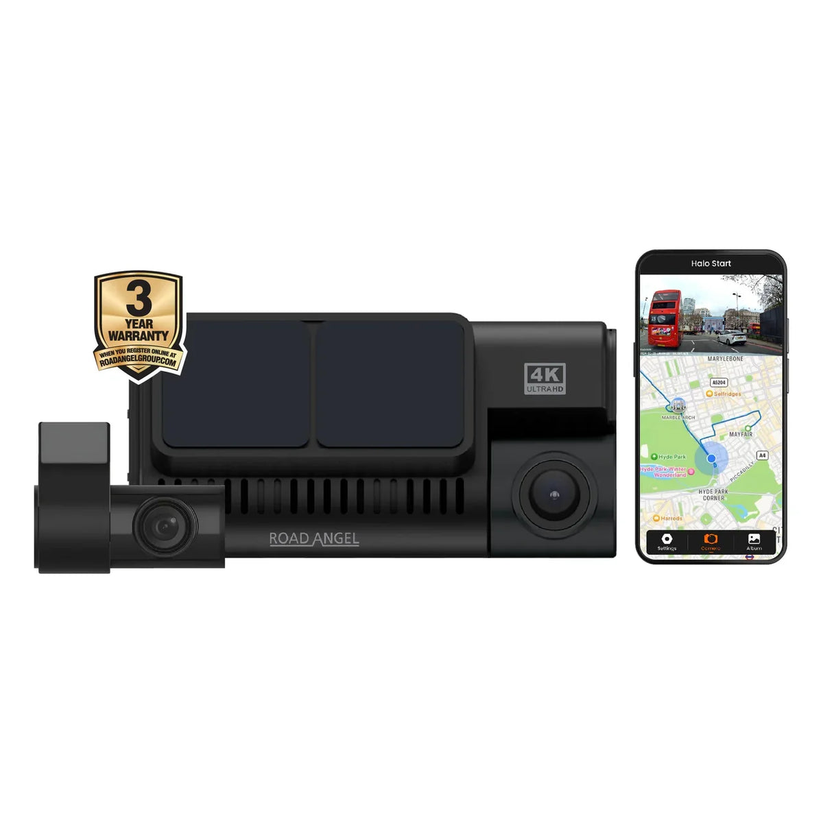Road Angel Halo Ultima Dual 4K Front & 1080p Rear Dash Cam – view 3