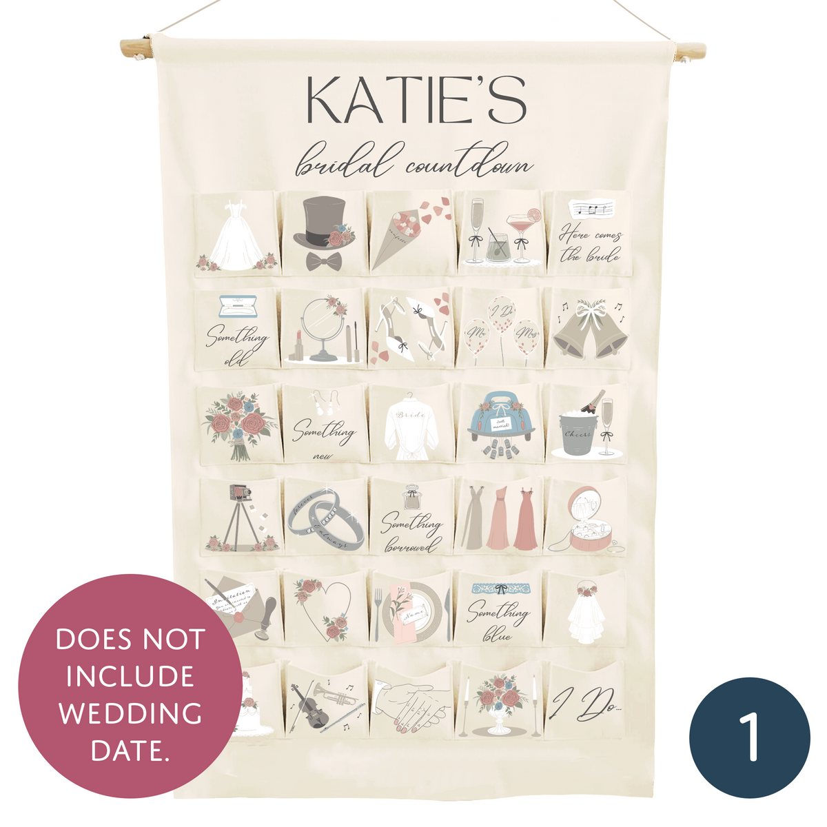 Personalised Bride-to-Be Countdown Calendar – Bridal Gift