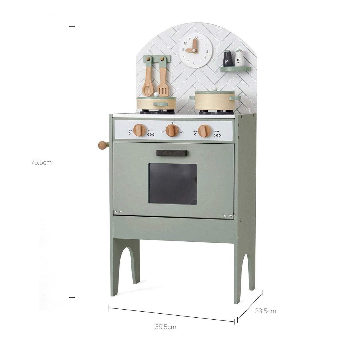 Classic Wooden Toy Kitchen with 6 Utensils - Mint – view 8