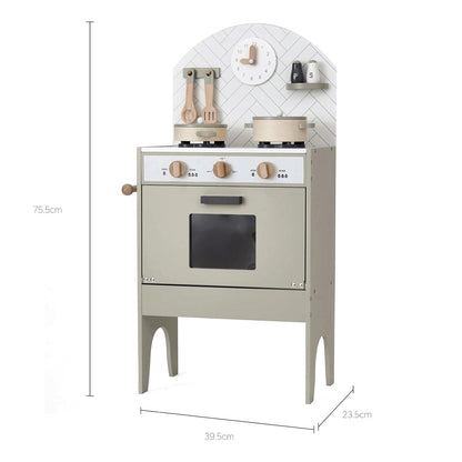 Classic Wooden Toy Kitchen with 6 Utensils - Grey – view 4