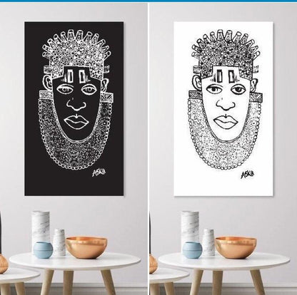 IDIA Ancient African Inspired A3 Giclée Art Print in White