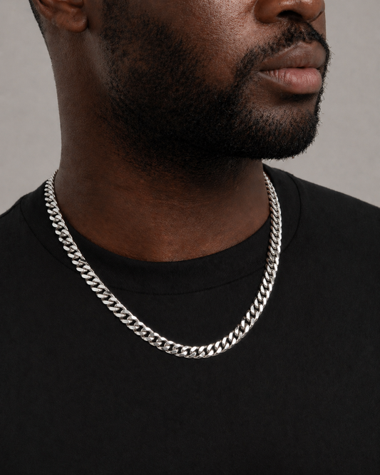 925 Sterling Silver 6.2mm Diamond Cut Cuban Link Chain