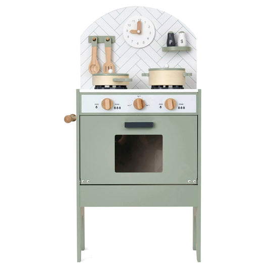 Classic Wooden Toy Kitchen with 6 Utensils - Mint
