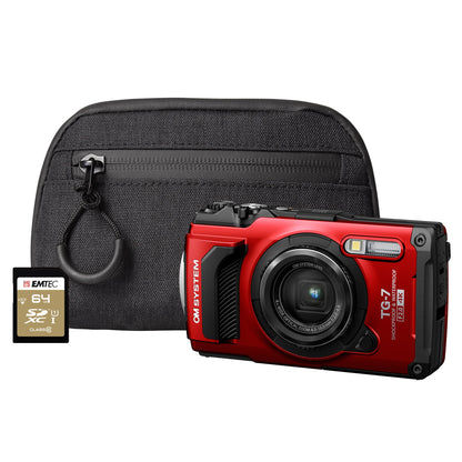 Om System Tg-7 12Mp 4x Zoom Tough Compact Camera - Red & Black – view 8