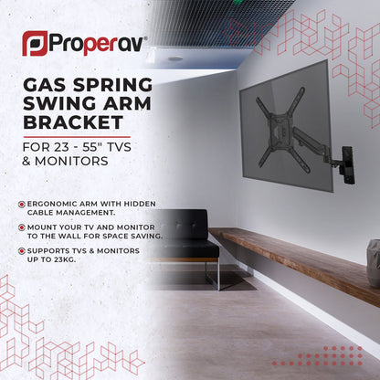 ProperAV TV Wall Bracket (23" - 55" / 23kg Capacity / Vesa Max. 400x400) - Black – view 4