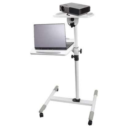 ProperAV Mobile Desk Workstation & Projector Stand - White